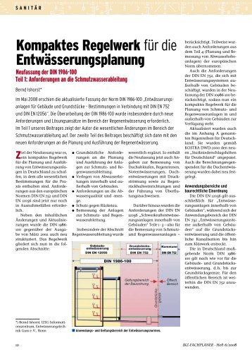 Kompaktes Regelwerk für die Entwässerungsplanung - IZEG