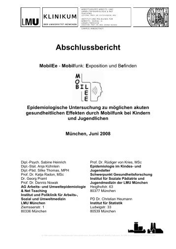 Abschlussbericht - Deutsches MOBILFUNK Forschungsprogramm