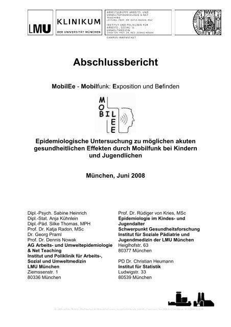 Abschlussbericht - Deutsches MOBILFUNK Forschungsprogramm