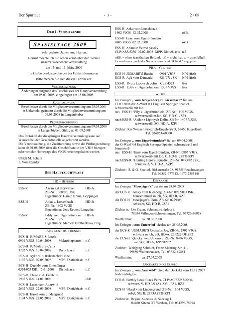 Spurlaut 02/2008 - Verein Jagdgebrauchsspaniel