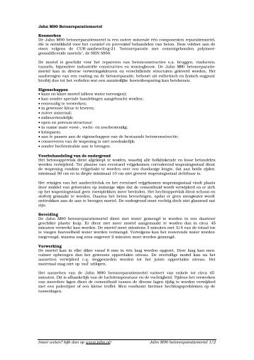Jahn M90 Betonreparatiemortel - Jahn International.com