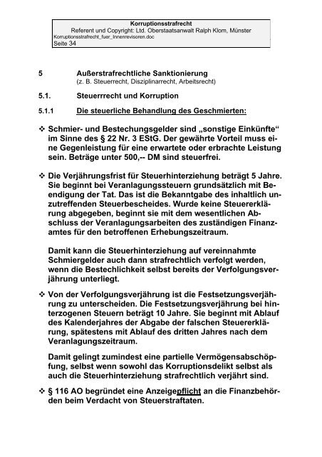 Korruptionsstrafrecht Innenrevisoren - Justizakademie Nordrhein ...