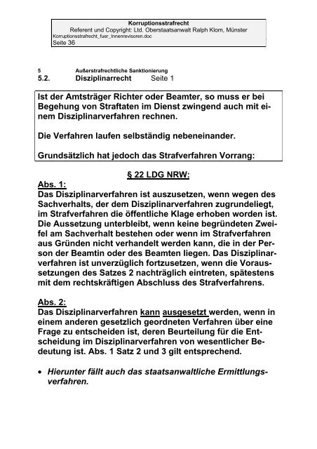 Korruptionsstrafrecht Innenrevisoren - Justizakademie Nordrhein ...