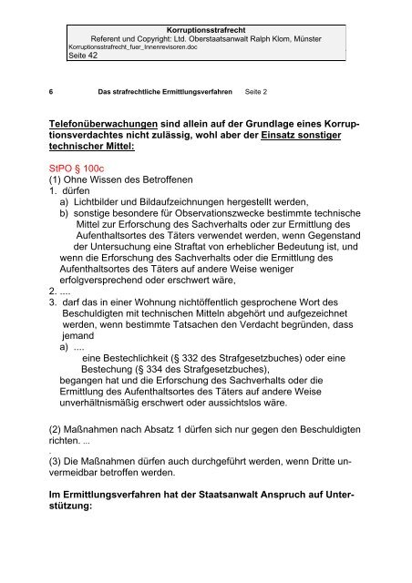 Korruptionsstrafrecht Innenrevisoren - Justizakademie Nordrhein ...