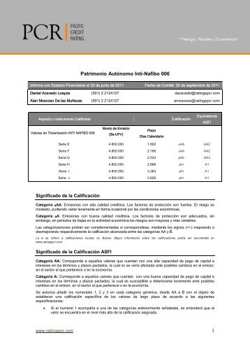 1 Patrimonio Autónomo Inti-Nafibo 006 - BDP Sociedad de ...