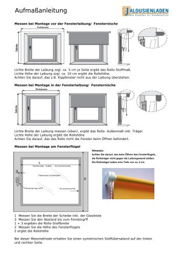 Aufmaß- und Montageanleitung - Der Jalousienladen