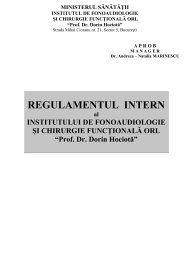 REGULAMENT INTERN - Institutul ORL