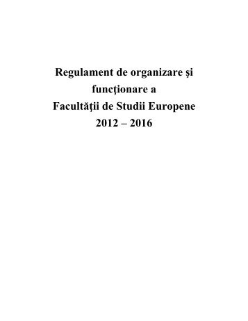 Regulamentul facultatii - Studii Europene