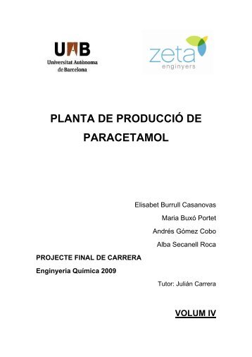 PLANTA DE PRODUCCIÓ DE PARACETAMOL - Recercat