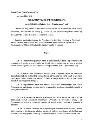 descarca - Colegiul Tehnic “Ioan C. Stefanescu”