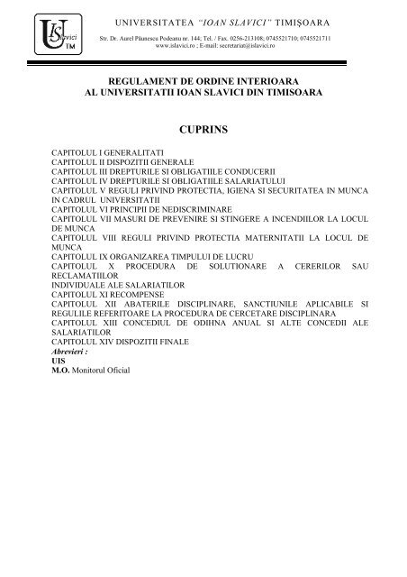 Anexa III.3 Regulament de ordine interoara UIS.pdf - Ioan Slavici