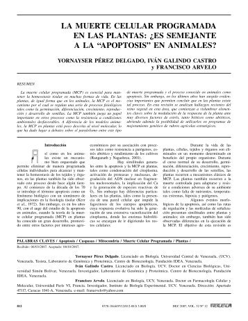 la muerte celular programada en las plantas - SciELO