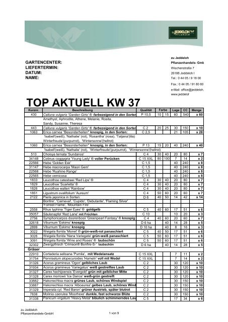 TOP AKTUELL KW 37 - zu Jeddeloh