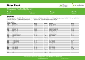 Data Sheet Guanosine Nucleotide Library - Jena Bioscience