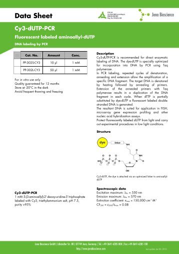Data Sheet Cy3-dUTP-PCR - Jena Bioscience