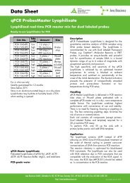 Data Sheet qPCR ProbesMaster Lyophilisate - Jena Bioscience
