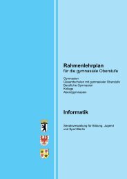 Rahmenlehrplan Informatik, Sekundarstufe II - Berlin.de