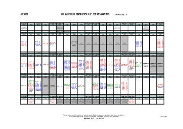 JFKS KLAUSUR SCHEDULE 2012-2013/1 VERSION 2.0