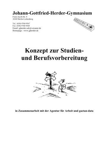 Konzept Berufsvorbereitung - G.-Herder-Gymnasium