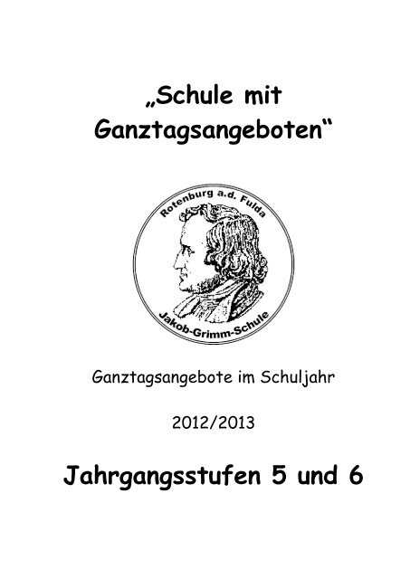 Ganztagsangebote Jgs Fs Jakob Grimm Schule