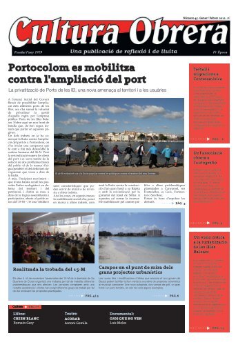 Portocolom es mobilitza contra l'ampliació del port - Cultura Obrera