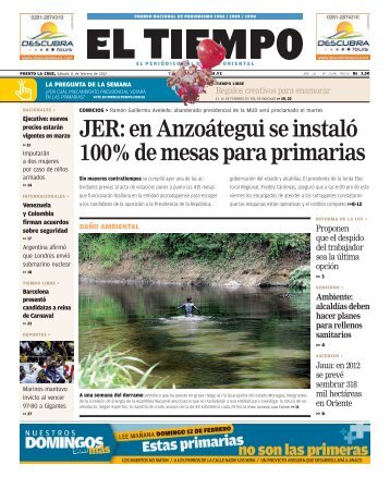 en Anzoátegui se instaló 100% de mesas para primarias - El Tiempo