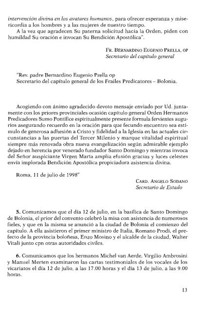 1998 Bolonia - Conferencia Interprovincial de Dominicos de ...