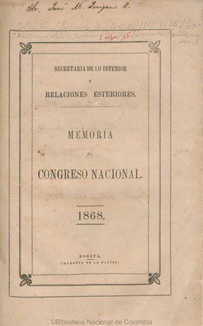 seccion primera. departamento de relaciones esteriores. - Biblioteca ...