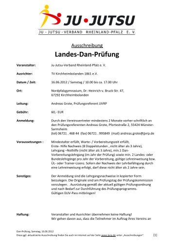 Landes-Dan-Prüfung - Ju-Jutsu-Verband Rheinland-Pfalz e.V.