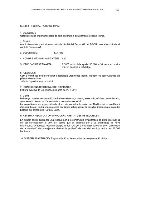 VOLUM IV - SUMARI - Ajuntament de Mont-roig del Camp