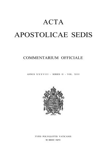 AAS 38 [1946] - La Santa Sede