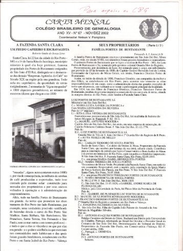 Carta Mensal nº 67 - Colégio Brasileiro de Genealogia