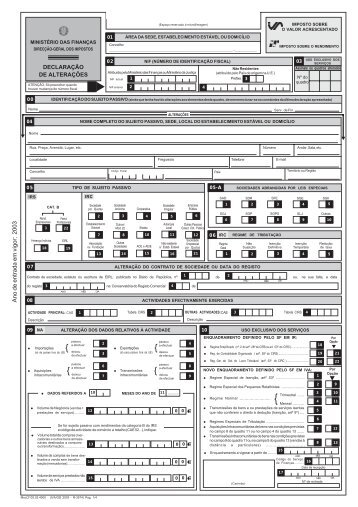 Declaração de Alterações