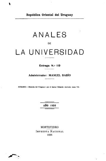 Año 34, nº 119 (1926) - Publicaciones Periódicas del Uruguay