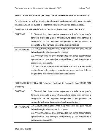 Anexo 2 Objetivos Estratégicos de la Dependencia y/o Entidad