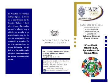 folleto - Facultad de Ciencias Antropológicas