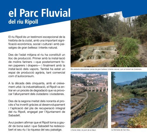 Descobreix el Parc Fluvial del riu Ripoll - Ajuntament de Sabadell