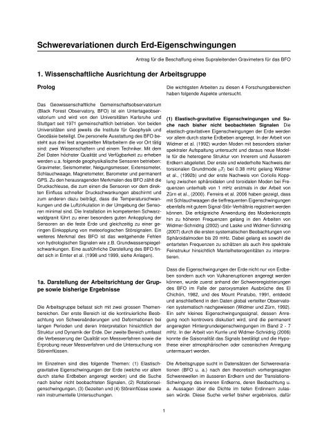 Supraleitendes Gravimeter - Institut für Geophysik - Universität ...