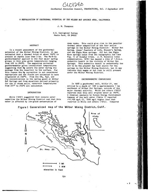 Figure I Generalized map of the Wilbur Mining ... - University of Utah