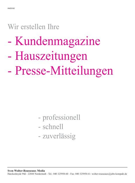 Nr. 8 | 14. bis 27. April 2008 - Jobs-Kompakt