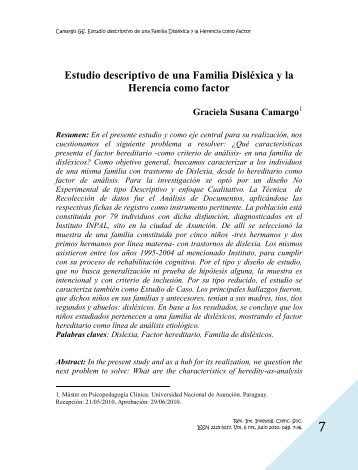 Estudio descriptivo de una Familia Disléxica y la Herencia como factor