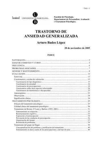 Trastorno de Ansiedad Generalizada (TAG)