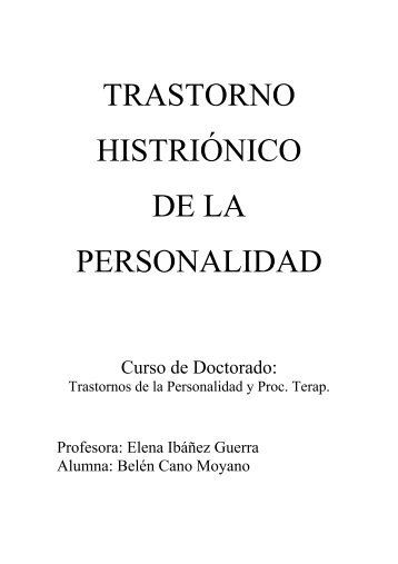 TRASTORNO HISTRIÓNICO DE LA PERSONALIDAD