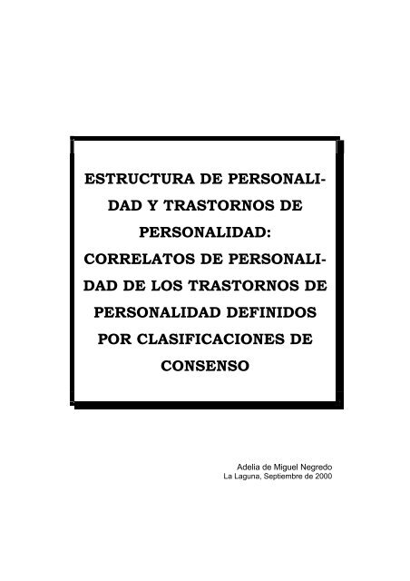 Estructura de personalidad y trastornos de personalidad