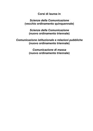 Scienze della Comunicazione - Università degli Studi di Perugia