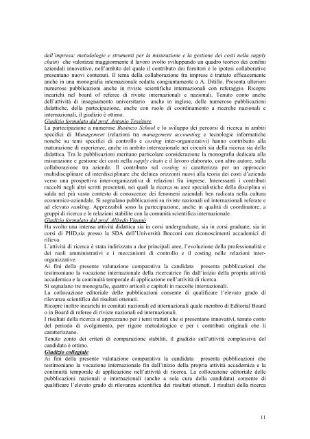 relazione finale della commissione giudicatrice della valutazione ...