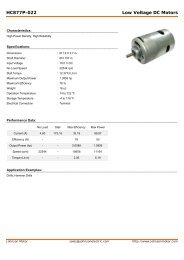 HC877P-022 Low Voltage DC Motors - Johnson Electric