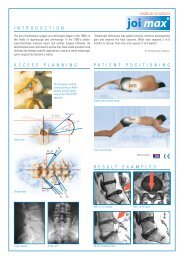 Developments in the Area of Endoscopic Spine ... - joimax GmbH