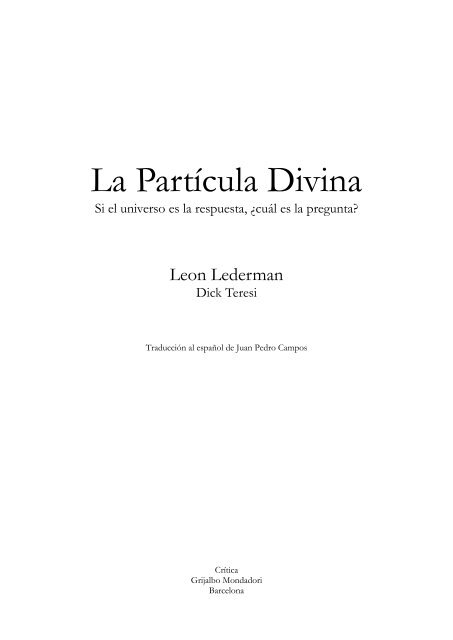 Lederman Leon La Particula Divina