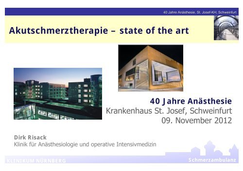 Akutschmerztherapie â state of the art - beim Krankenhaus St. Josef